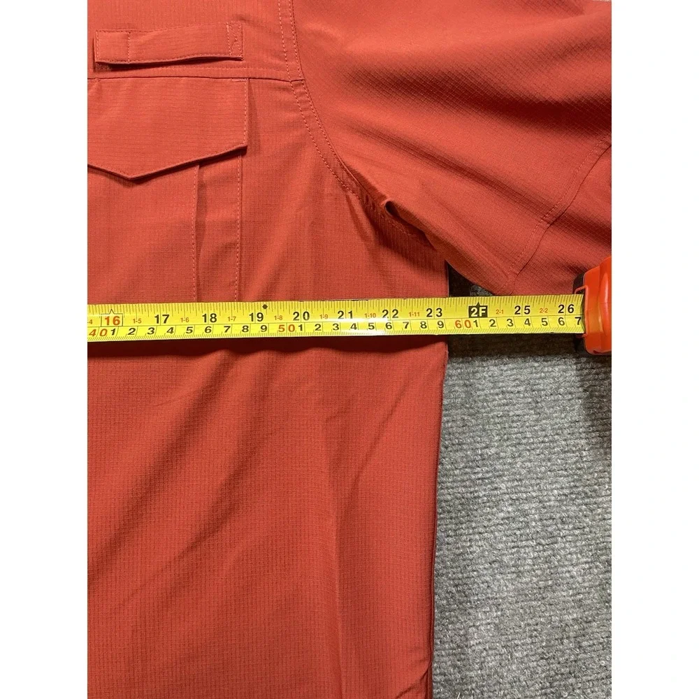 Jockey Outdoors Long Sleeve Button-Up Performance Tech Shirt M Burnt Orange